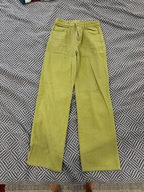 Le Lis Olive Green Wide Leg Jeans